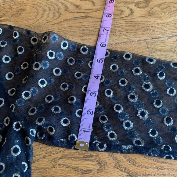 Black‎ Gold Long  Sheer Tunic Top - Picture 13 of 14